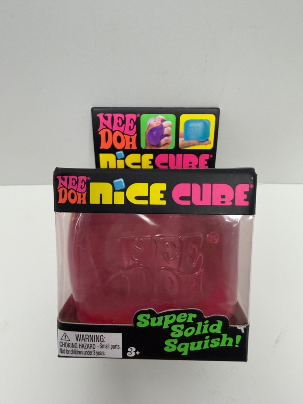 Nee Doh Nice Cube Super Solid Squish Pink Brand New Sealed Fidget Squeeze Toy